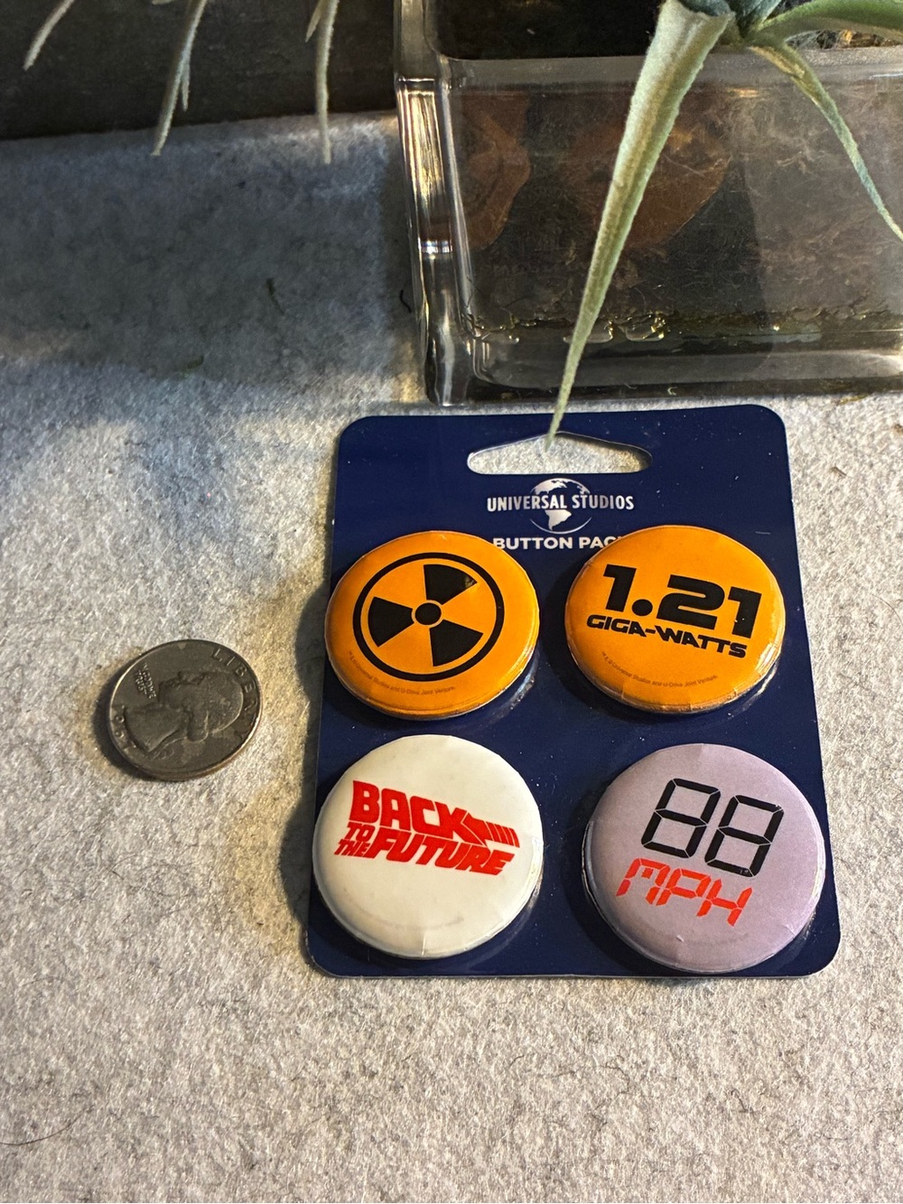Universal Back to the Future Button Pack - Orange, White, Lavender